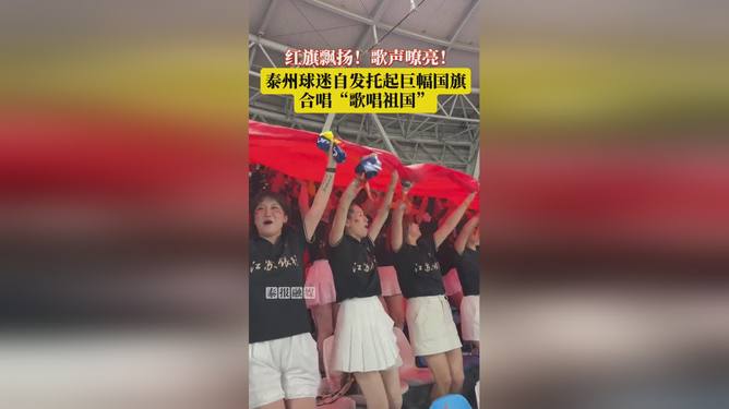 球迷赛场上疯狂挥舞国旗为偶像加油助威